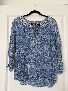 Lucky Brand Blue Patterned Women’s Blouse